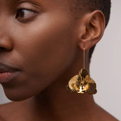Made Brave Deviendra 2.0 earrings styled on a jewelry dish