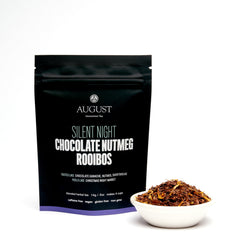 Brewed Silent Night chocolate rooibos tea with milk evening cup