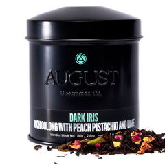 Dark Iris loose leaf Formosa oolong tea with peach rose and lime blossom