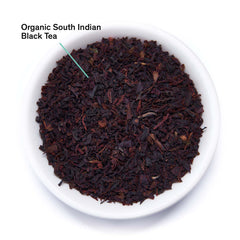 Full-bodied organic South Indian black tea leaves