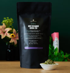 Olympus mint cucumber herbal tea caffeine-free by August Uncommon Made Brave