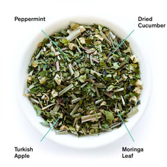 Olympus mint cucumber herbal tea caffeine-free by August Uncommon Made Brave