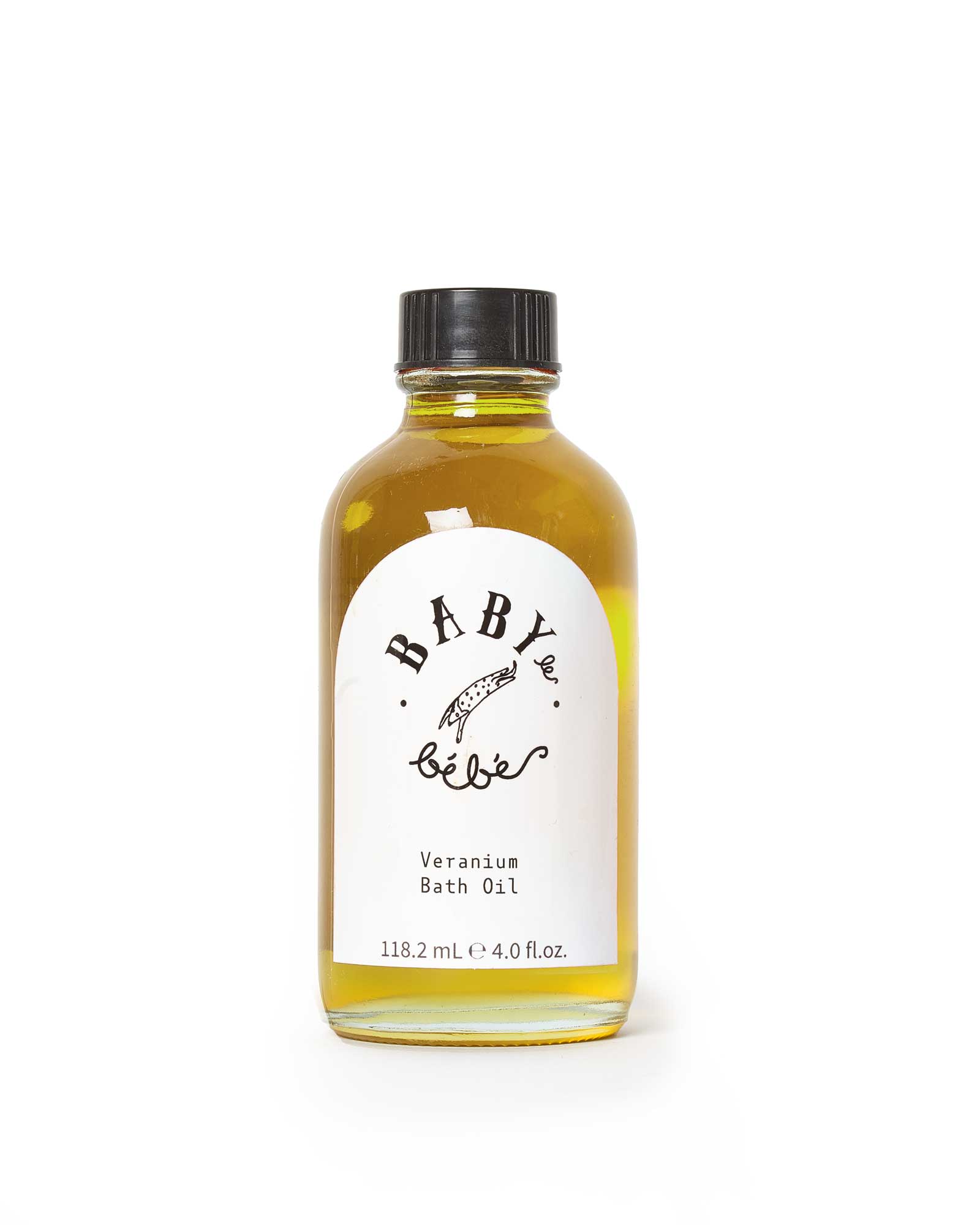 Veranium bath oil bottle by Made Brave