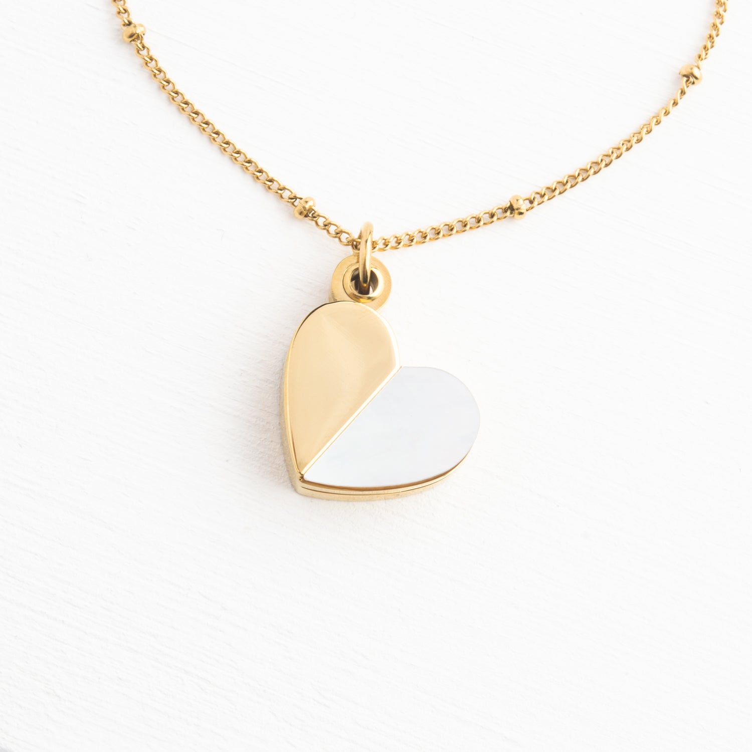 Give Hope locket necklace 14K gold-plated mother of pearl Made Brave