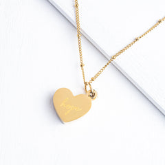 Give Hope locket necklace 14K gold-plated mother of pearl Made Brave