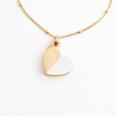 Give Hope locket necklace 14K gold-plated mother of pearl Made Brave
