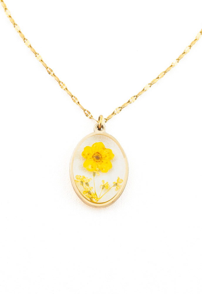 In Bloom gold plated necklace with dried flower pendant from Starfish Project for Made Brave