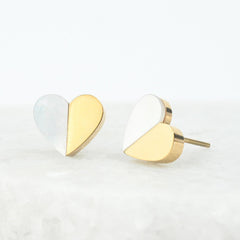 Give Hope gold plated stud earrings with mother of pearl from Starfish Project for Made Brave