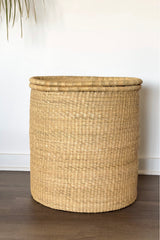 Close up of fitted lid on Made Brave handwoven hamper
