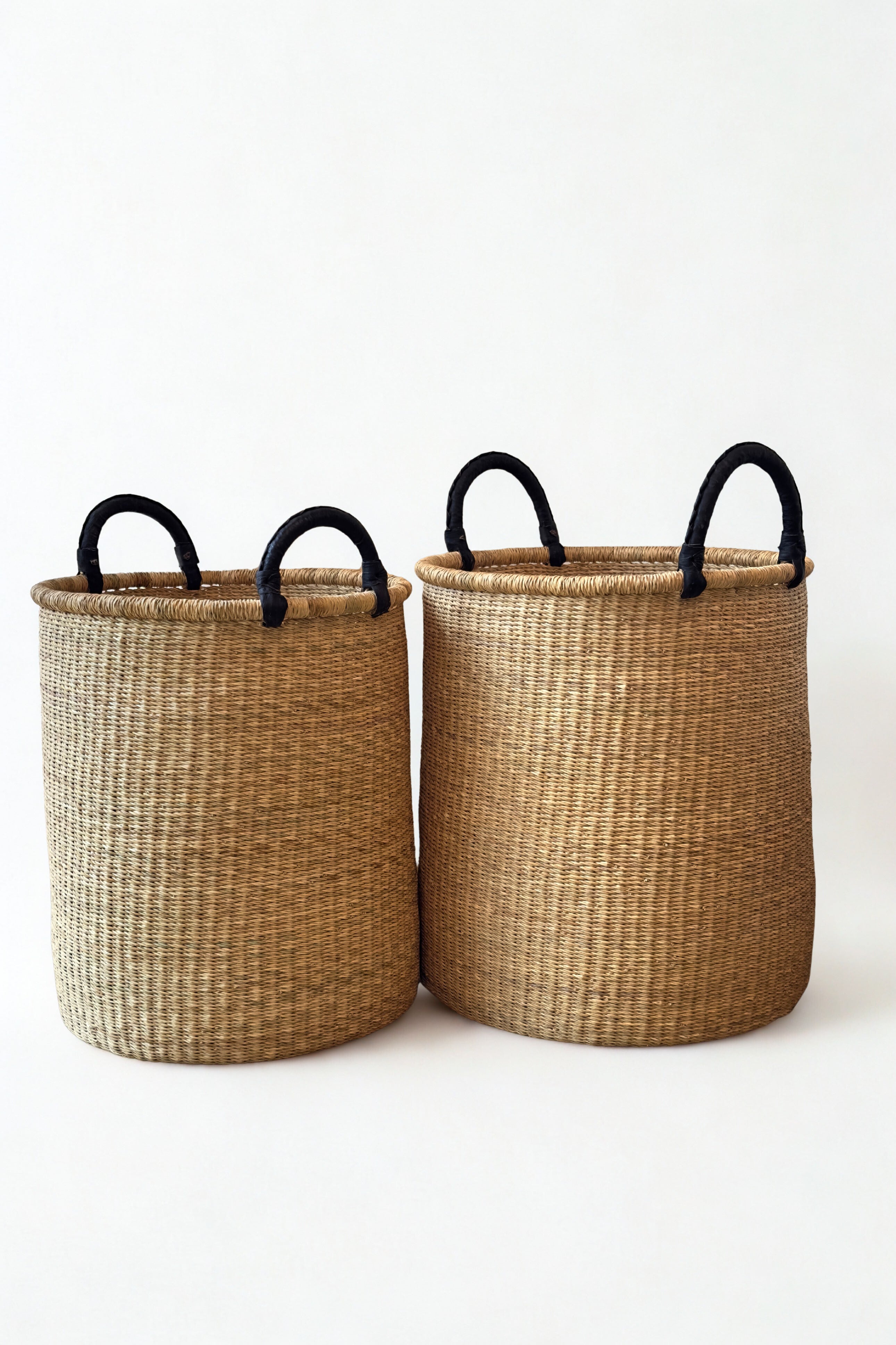 Medium handwoven natural hamper made in Ghana for Made Brave