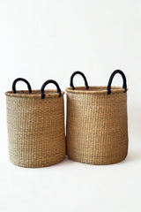 Medium handwoven natural hamper made in Ghana for Made Brave