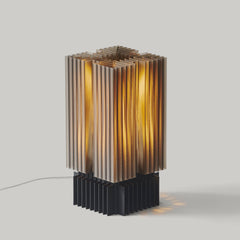 Brut Lamp architectural 3D printed table lamp Brutalist geometry Wooj Made Brave