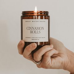 Amber jar cinnamon roll candle warm bakery scent fall home fragrance
