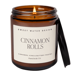 Cinnamon Rolls soy candle amber jar 9 oz Sweet Water Decor Made Brave