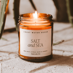 Amber jar coastal candle sea salt citrus musk amber fragrance