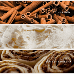 Cinnamon Rolls soy candle burning warm glow amber tinted glass
