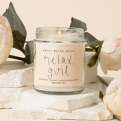 Relax Girl candle eucalyptus peppermint spa scent gift