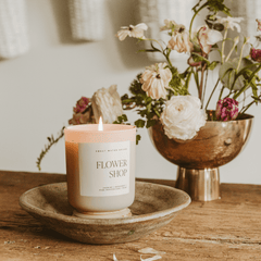 Large floral candle bergamot jasmine damask rose 70 hour burn