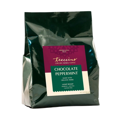 Chocolate Peppermint Chicory Herbal Coffee package styled on a counter