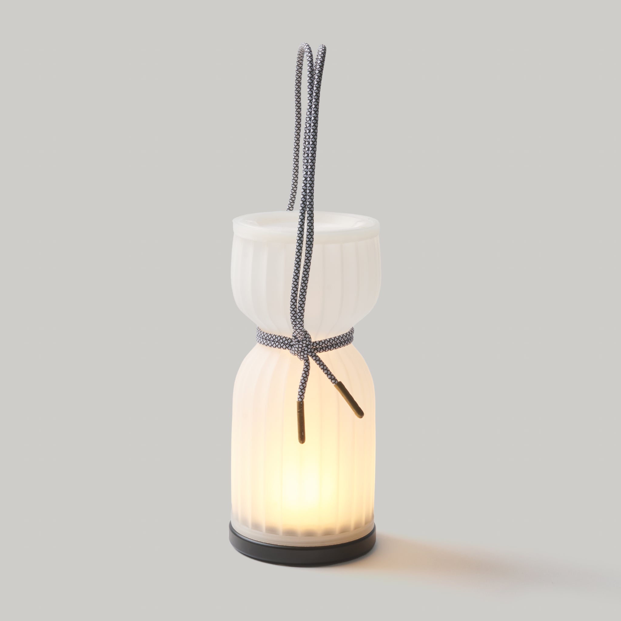 Cordless Camp Lantern portable rechargeable lamp with paracord handle Wooj Made Brave