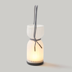 Cordless Camp Lantern portable rechargeable lamp with paracord handle Wooj Made Brave