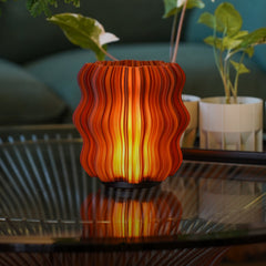 Cordless Mini Wavy Lamp warm dim to warm glow sculptural lamp Made Brave