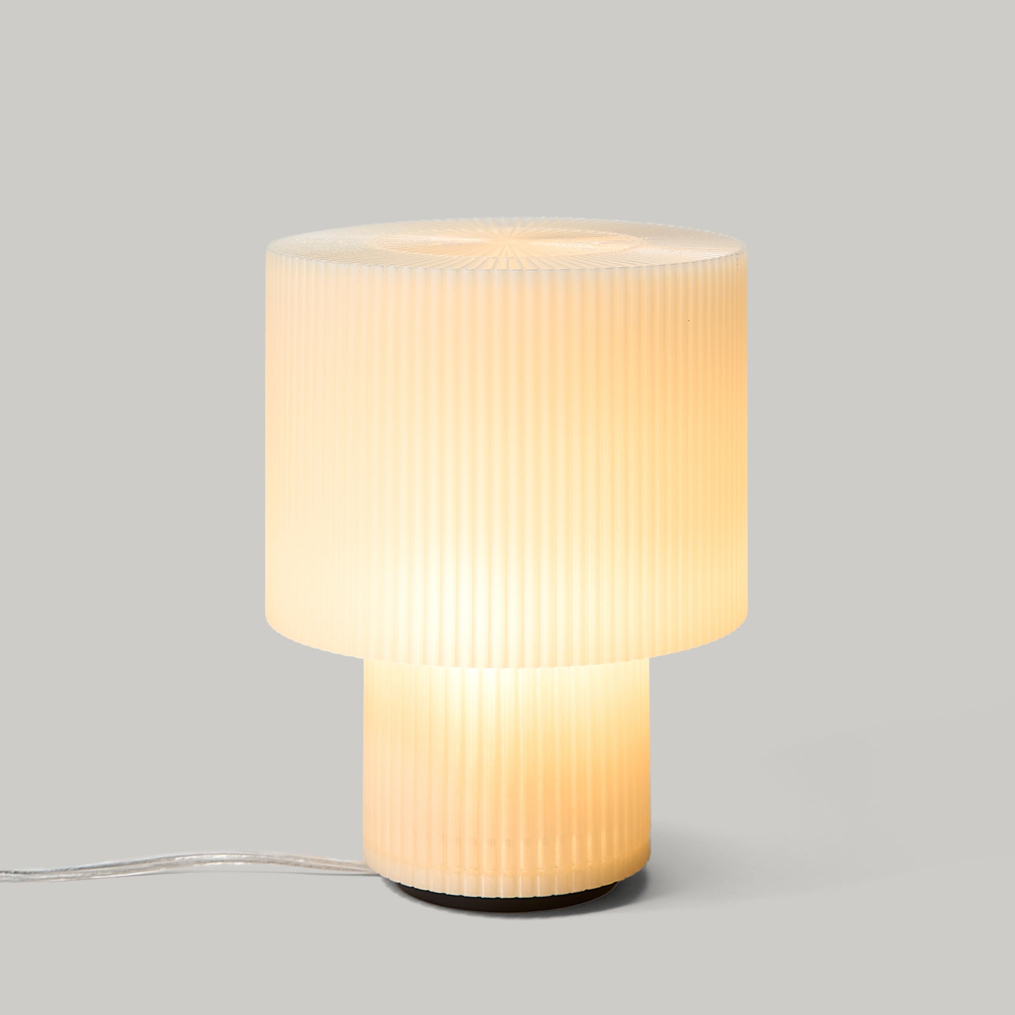 Drum Lamp sculptural 3D printed table lamp Christopher Merchant Wooj Made Brave