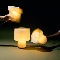 Drum Lamp inspired by natural patterns mushroom gills flower petals Made Brave