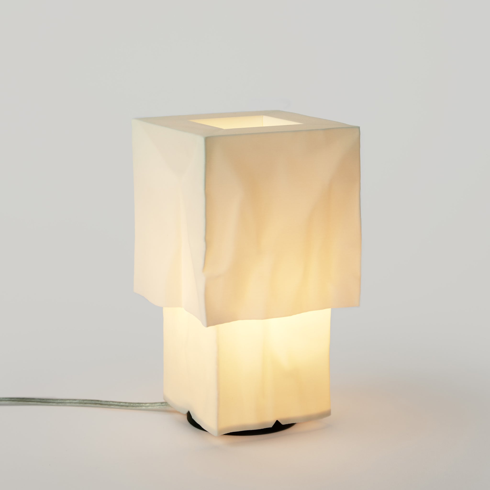 Farolito Lamp sculptural lantern table lamp New Mexico farolito inspired Wooj Made Brave