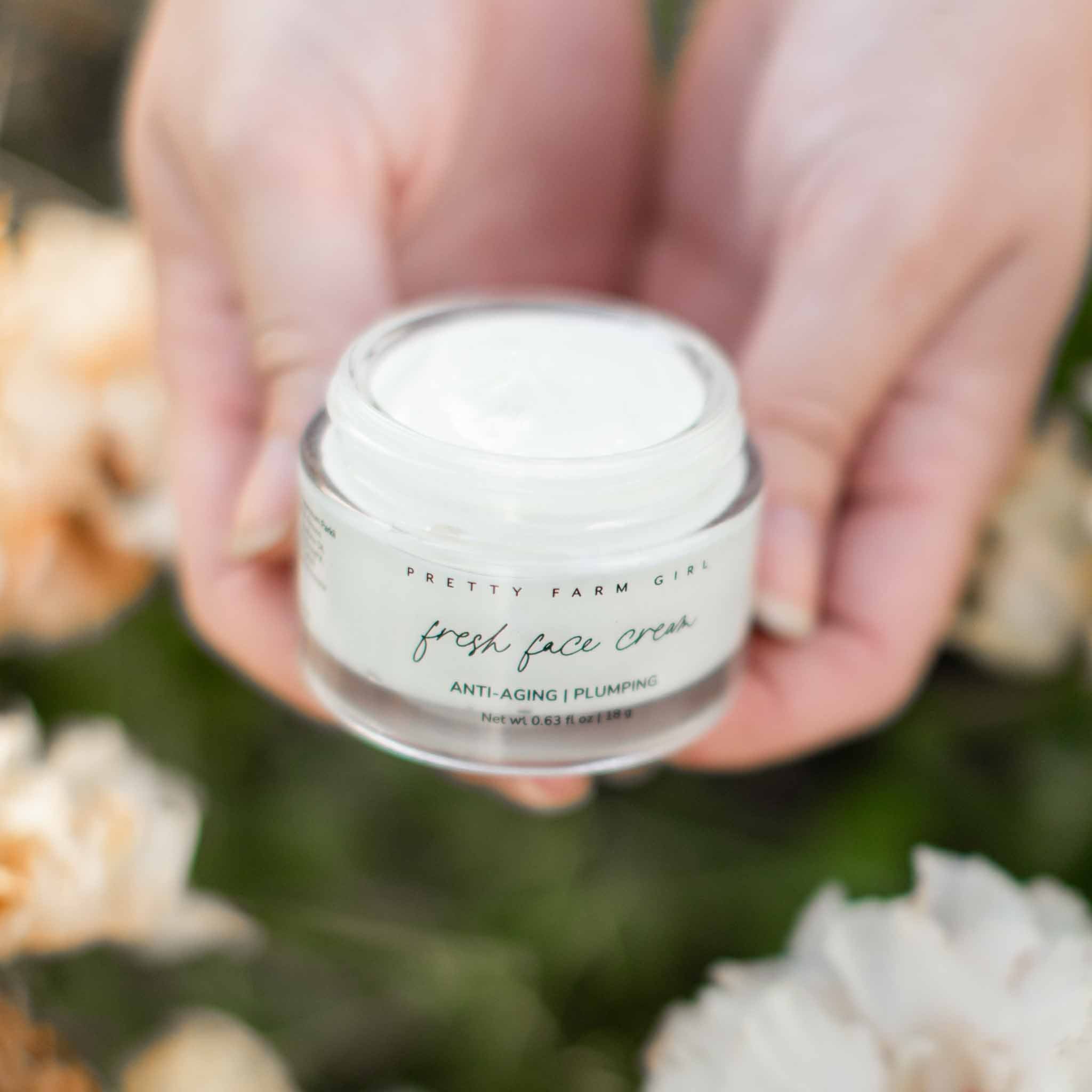 Fresh Face Cream anti-aging tallow face cream in glass jar Made Brave