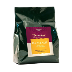 Hazelnut Chicory Herbal Coffee package styled on a counter
