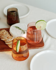 Hammered Glass Tumblers in Amber and Clear Made Brave