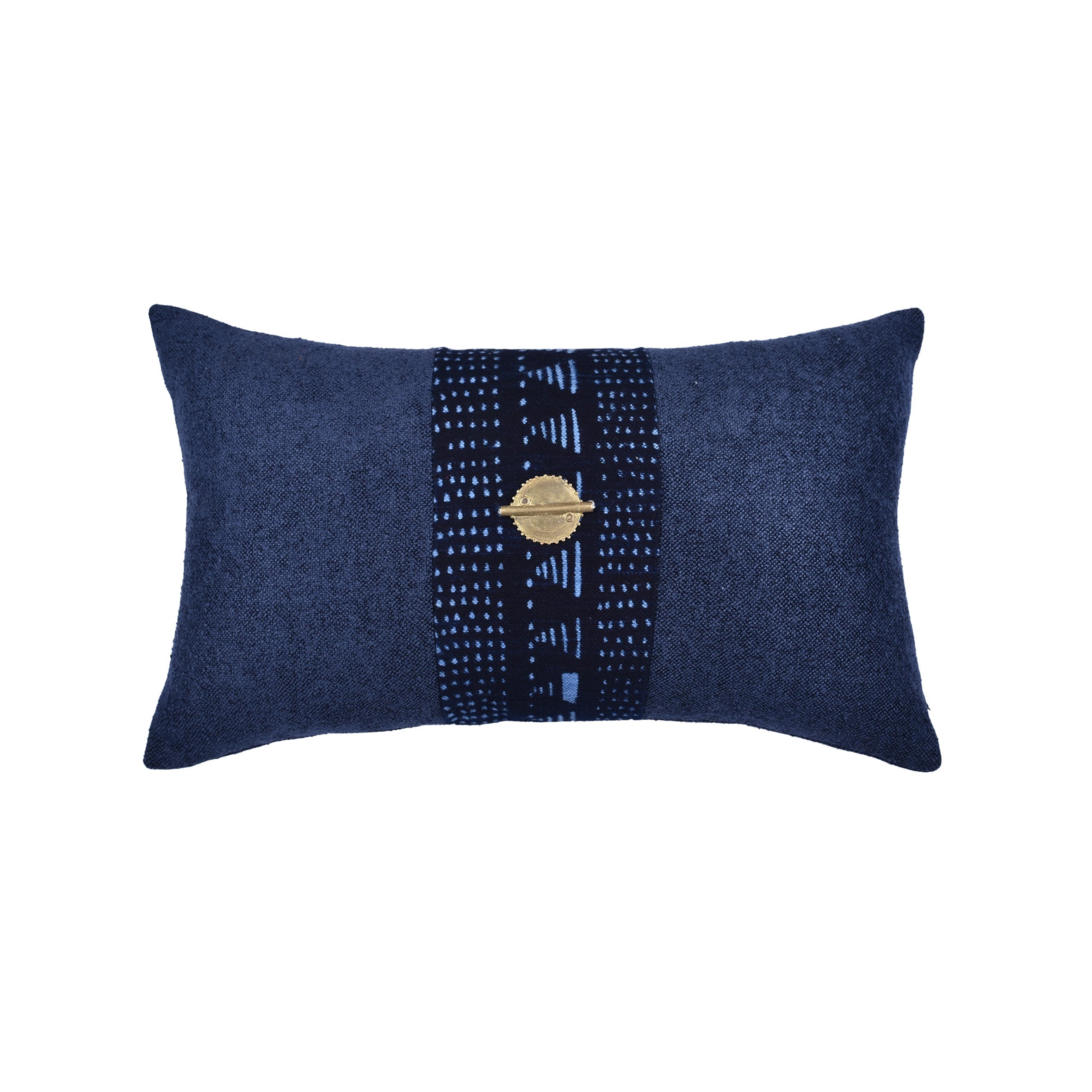 The Bis Indigo Bogolan mudcloth cushion cover made in Kenya for Made Brave