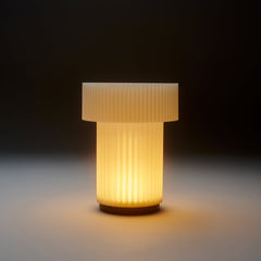 Cordless Mini Drum Lamp ridged textured shade USB-C rechargeable Made Brave
