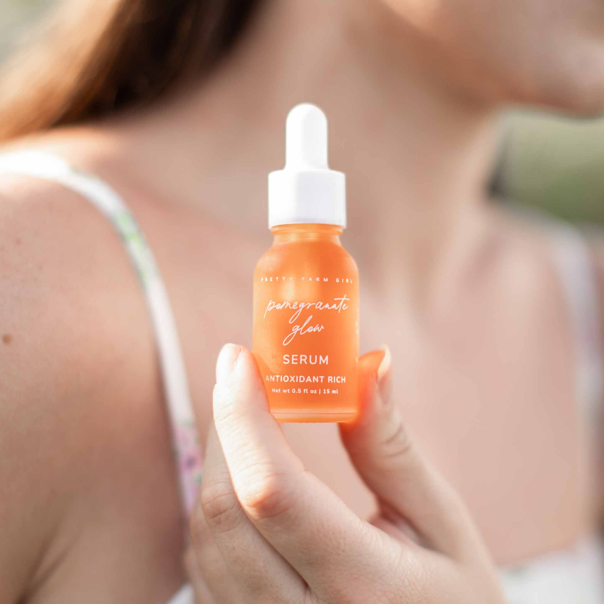 Pomegranate Glow antioxidant face serum from Pretty Farm Girl for Made Brave