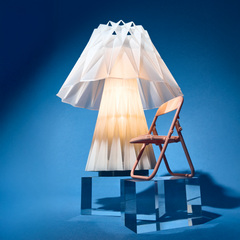 Cordless Prisma Lamp recycled PLA shade recycled aluminum base Made Brave