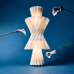 Cordless Prisma Lamp floating shade living hinge light gradient Made Brave