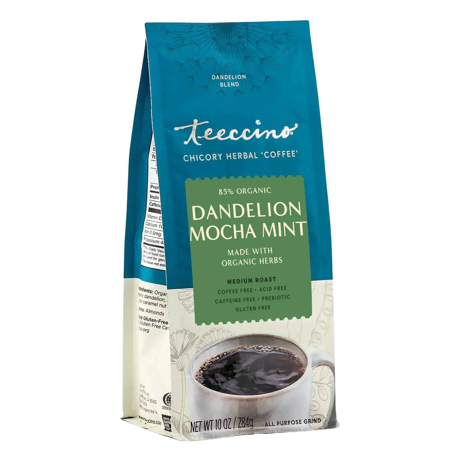 Dandelion Mocha Mint Herbal Coffee bag from Made Brave