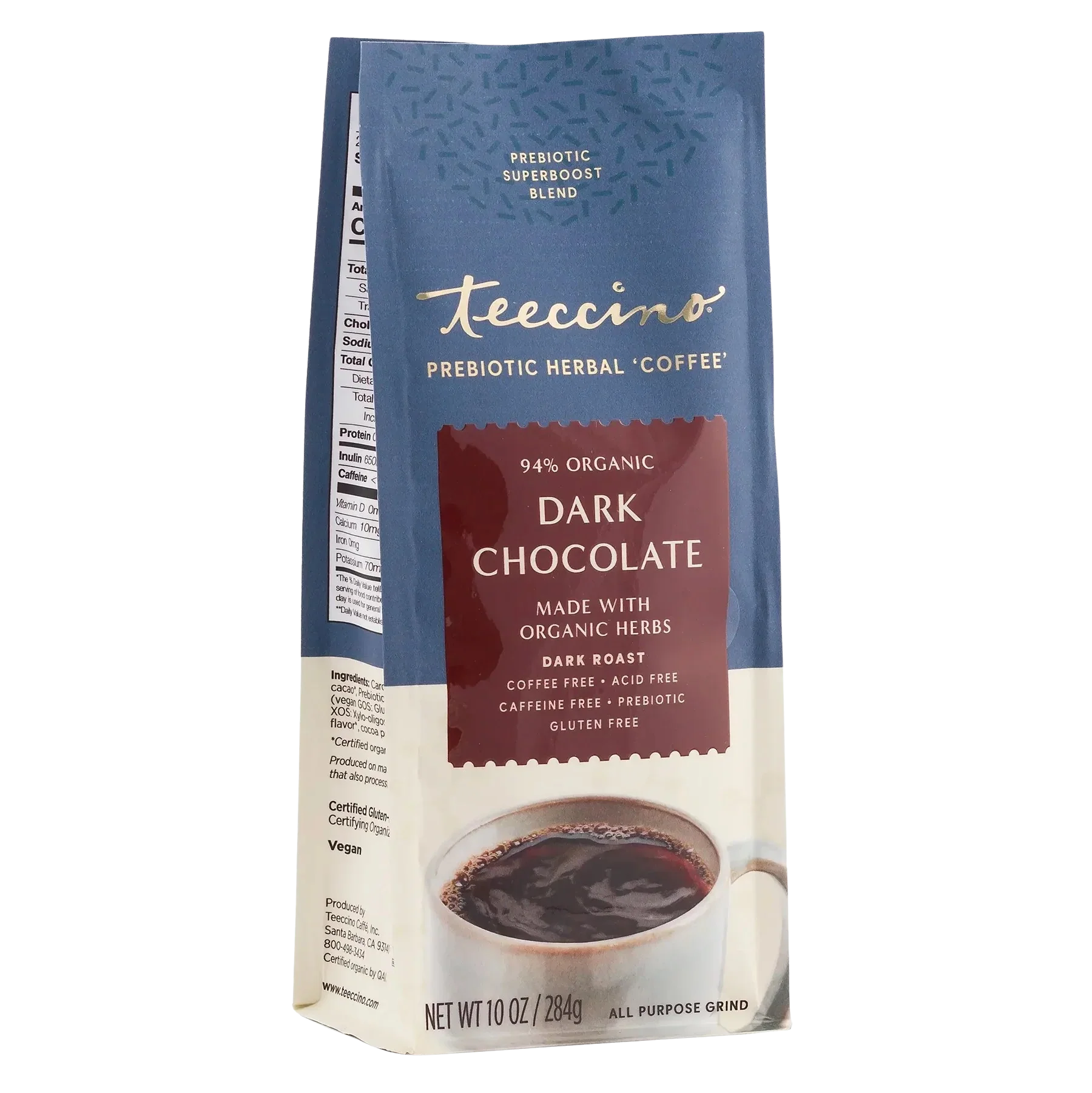 Dark Chocolate Prebiotic SuperBoost Herbal Coffee bag from Made Brave