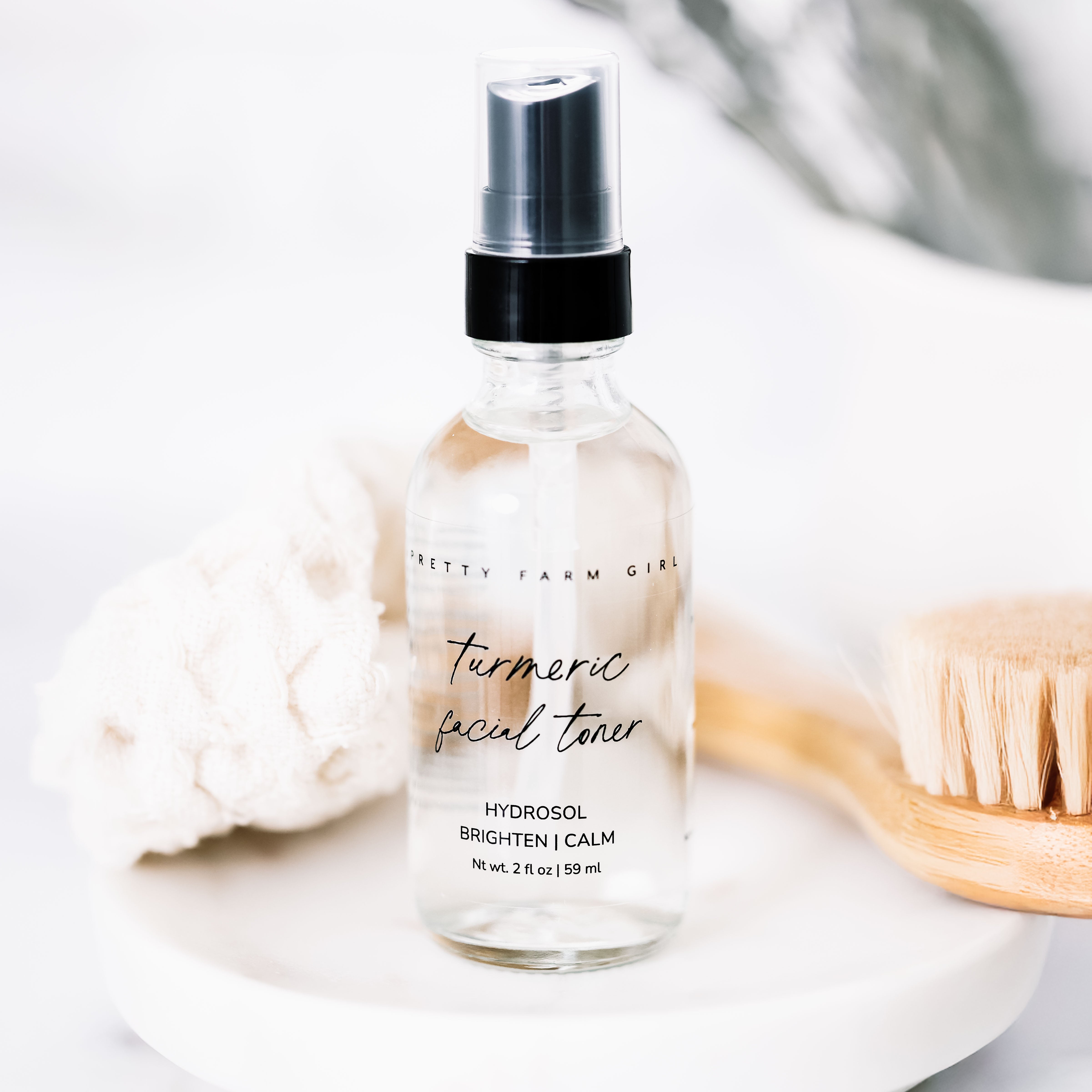 Organic Turmeric Facial Toner glass spray bottle from Pretty Farm Girl for Made Brave