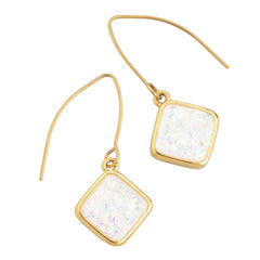 Clare Opal earrings gold plated with synthetic opal from Made Brave