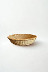 Large handwoven tray basket in natural fiber made in Ghana for Made Brave