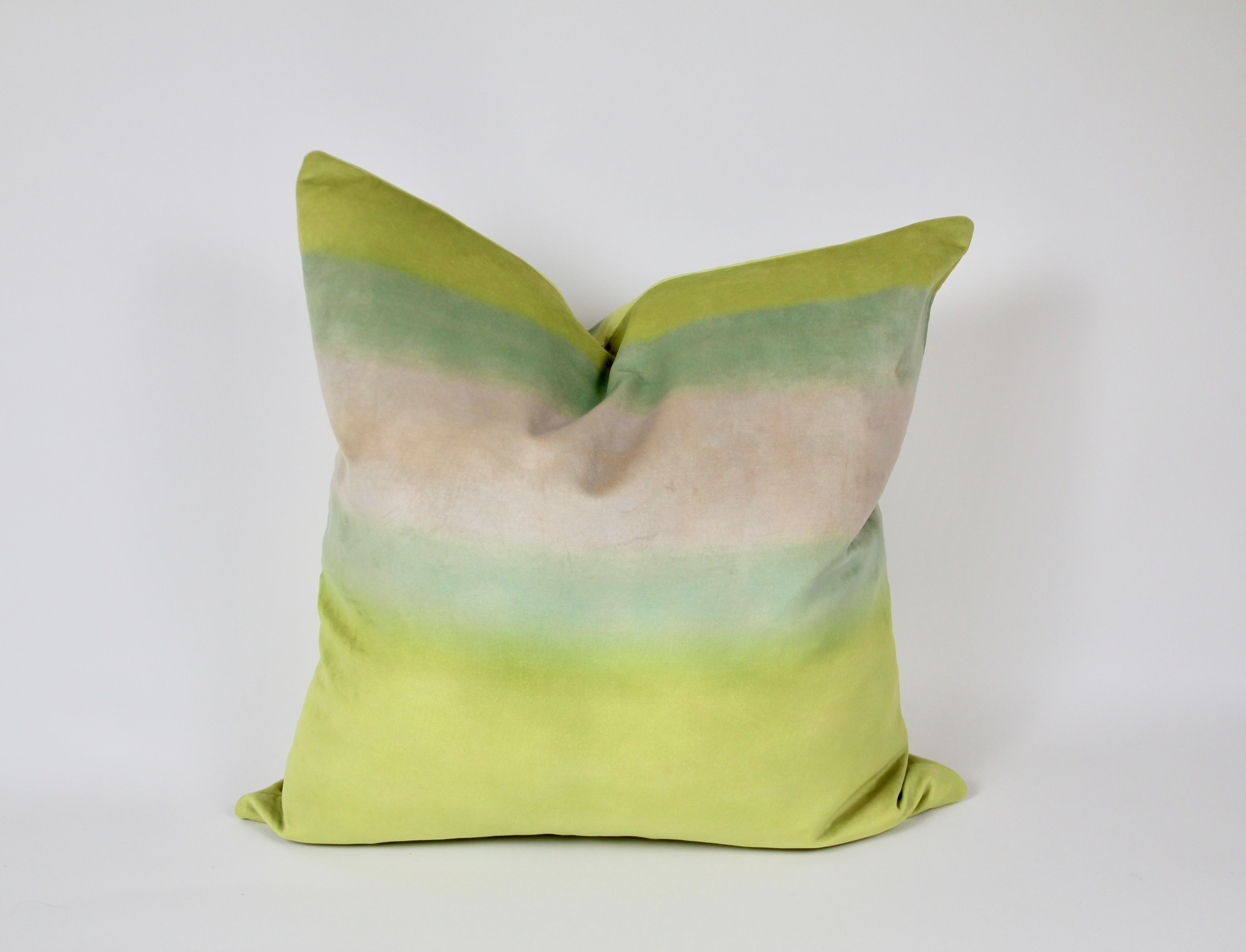 Sunset Velvet throw pillow with original monotype print from Made Brave