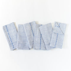Pulled Cotton Napkins in Blue set of four Made Brave