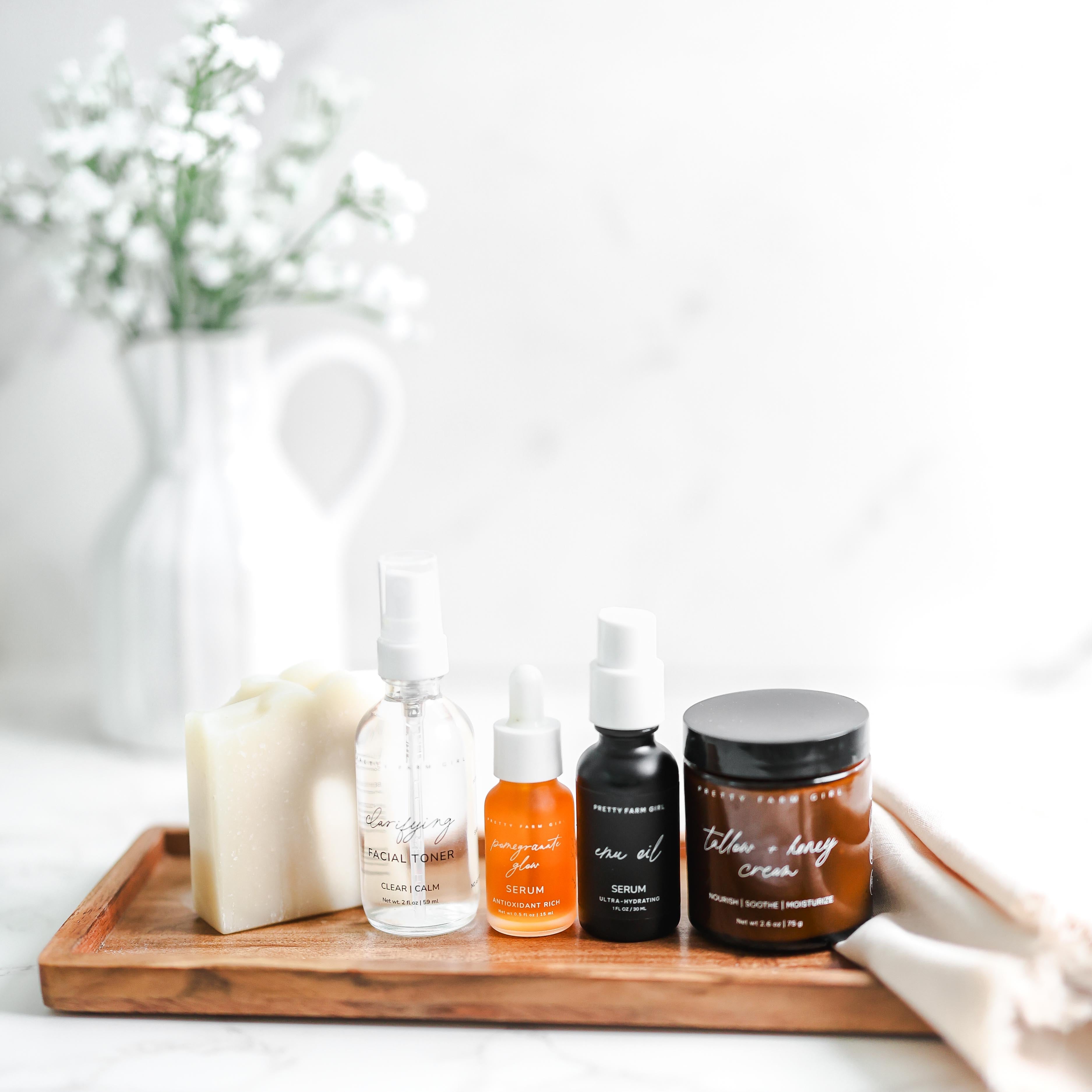 Sensitive Skin Fragrance-Free Skincare Routine Kit, 5-piece, from Pretty Farm Girl for Made Brave