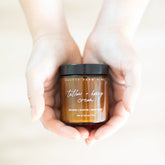 Fragrance-free tallow honey cream for sensitive skin amber glass jar Made Brave