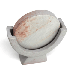 Compass Soapstone Sculpture styled apart on a desk Made Brave