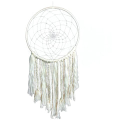 Sun Dreamcatcher with wax-covered thread and hanging beads Made Brave