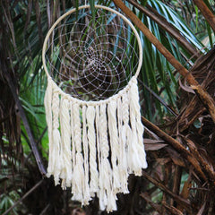 Sun Dreamcatcher showing hand-braided cane detail Made Brave