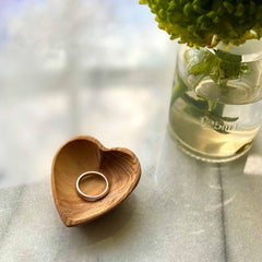 Petite Olive Wood Heart Trinket Bowls hand-carved in Kenya Made Brave